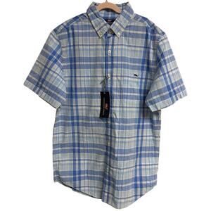 Vineyard Vines Mens Button Collar Size Small Tucker Rocky Creek Plaid Blue New